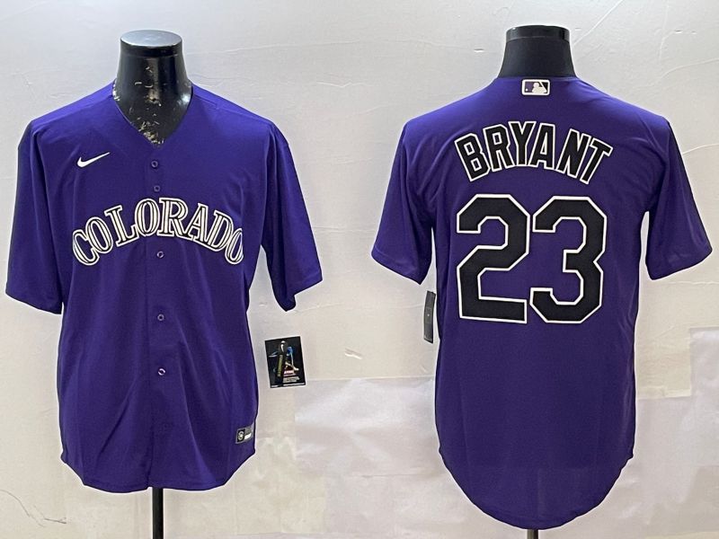 Men Colorado Rockies #23 Bryant Purple Game 2025 Nike MLB Jersey style 1